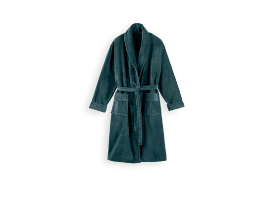 Super Smooth Cotton Bathrobe Men Petrol M