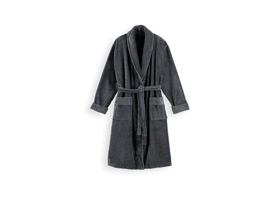 Super Smooth Cotton Bathrobe Men S Charcoal Grey